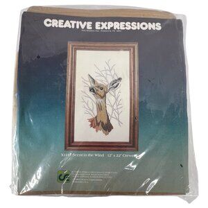 Vintage‎ Creative Expressions Crewel Embroidery Kit Scent In The Wind Deer 1980